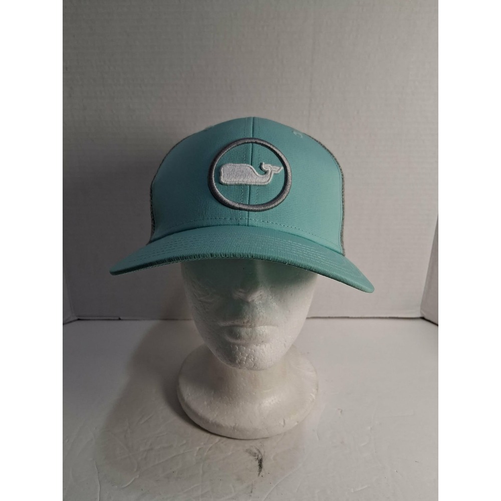 Vineyard Vines Trucker Hat Teal Whale‎ Logo Mesh Back Adjustable Snapback
